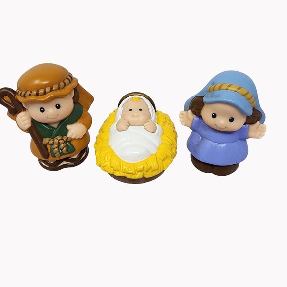 Vintage Fisher-Price Nativity Set Mary Joseph Baby Jesus Little People Figures - Picture 1 of 8